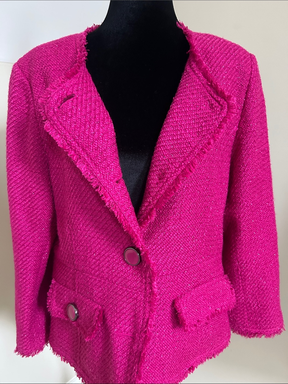 Joan Rivers Fuchsia Bouclé Jacket - Picture 3 of 6